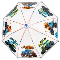 Parasolki dla dzieci - Parasol dziecięcy Perletti Cool Kids manualny długi transparentny dla chłopców wzór monster truck - miniaturka - grafika 1