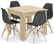 Stoły z krzesłami - Stół Skandynawski Dąb Sonoma Z Czarnymi Krzesłami 4 Szt F4-D63 - miniaturka - grafika 1