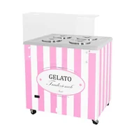 Inne urządzenia gastronomiczne - Dystrybutor do lodów witryna do lodów konserwator retro 4 tub okrągłe kuwety 843x670x895 mm GELATO POZETTI 4 PINK Resto Quality - miniaturka - grafika 1