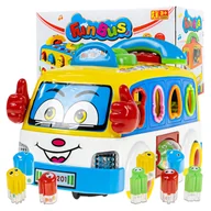 Zabawki interaktywne dla dzieci - Duży Autobus Muzyczny Bus Dla Dzieci Sorter Klocków Grzechotki Telefon Led - miniaturka - grafika 1
