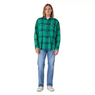 Wrangler Patch Pocket Shirt Koszula Męska, Zielony (Pine Green), 3XL - Koszule męskie - miniaturka - grafika 1