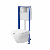 Stelaże i zestawy podtynkowe do WC - CERSANIT S701-739 Zestaw podtynkowy LARGA miska 52cm + deska + stelaż + przycisk CHROM POŁYSK - miniaturka - grafika 1