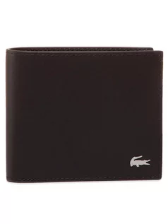 Portfele - Lacoste Duży Portfel Męski Small Billfold NH1115FG Czarny - grafika 1