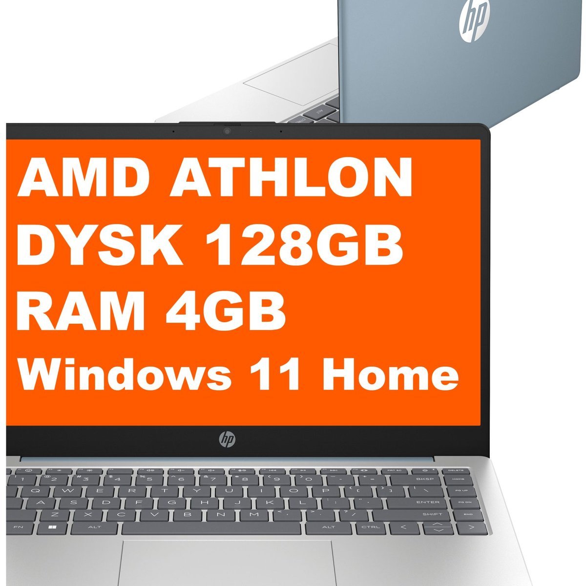 HP 14-em0002wm / CF2F1UA / AMD Athlon / 4GB / 128GB / Radeon 610M / HD / Win 11 / Niebieski