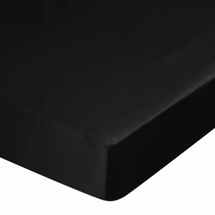 Wysokie prześcieradło satynowe z gumką czarne 160x200+30cm - Prześcieradła - miniaturka - grafika 1