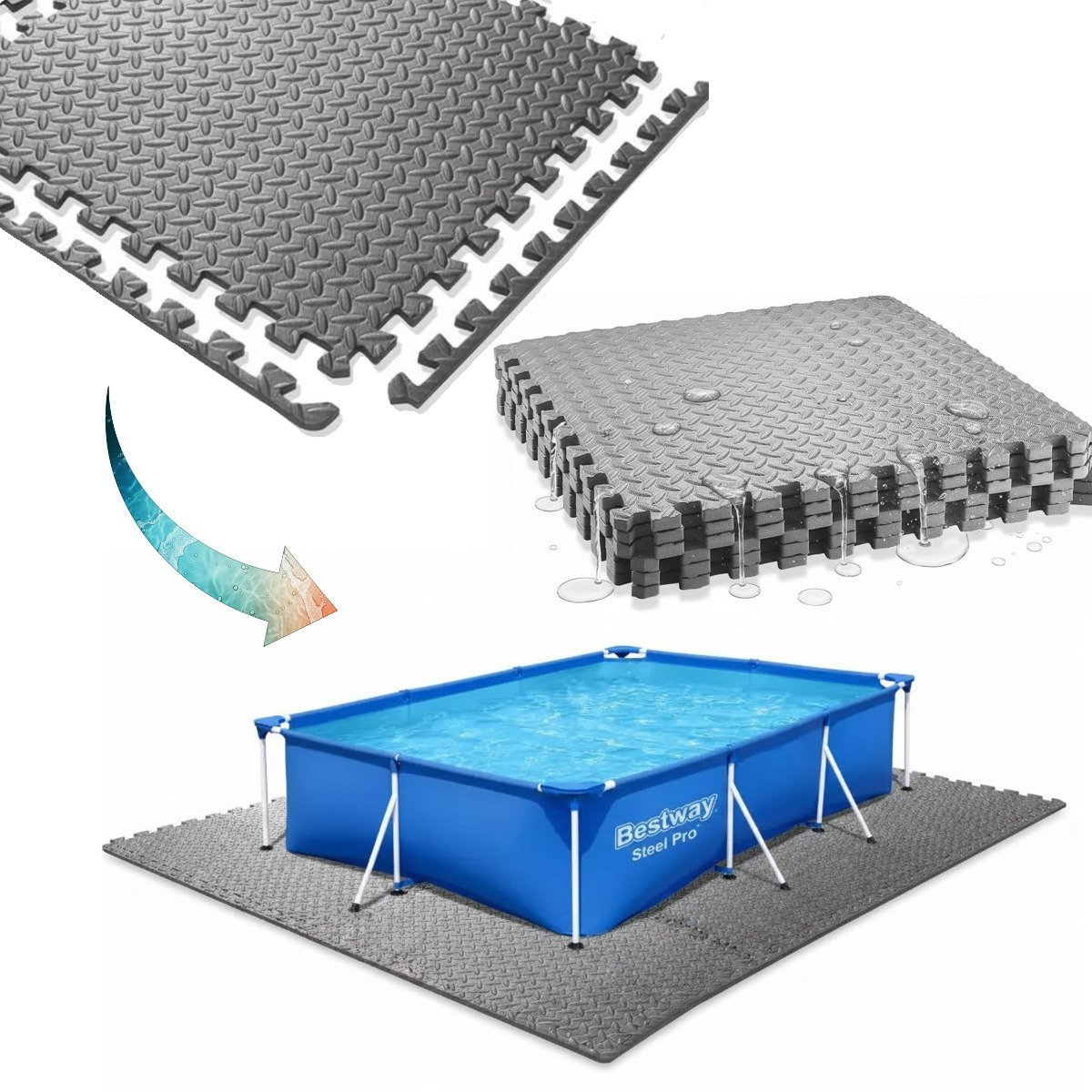 Bestway Mata piankowa folia pod basen steel pro frame pool 259x170 cm