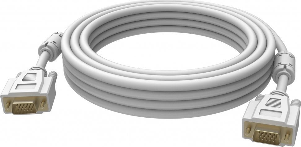 Kabel Vision VISION Professional installationstaugliches VGA-Verbindungskabel - 30 JAHRE GARANTIE - Vergoldete Anschlusse - Ferritkerne an beiden Enden - VGA M zu VGA M - Aussendurchmesser 8,0 mm - 28 AWG - 3 m - Weiss