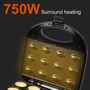 Sonifer SF6139 750W Electric Walnut Cake Waffle Maker, 12 Holes Nuts Plate, Non-stick Cooking Biscuits Making Machine - Urządzenia do czekolady i słodyczy - miniaturka - grafika 5
