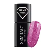 Lakiery hybrydowe - Semilac Flash, lakier hybrydowy, 462 Pink Bubbles, 7ml - miniaturka - grafika 1