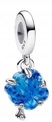 Rodzinne drzewo z niebieskiego szkła charms zawieszka s925