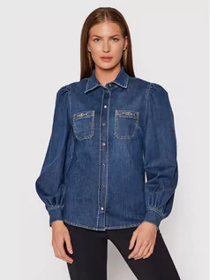 Koszule damskie - Elisabetta Franchi Koszula jeansowa CJ-13S-16E2-V300 Granatowy Regular Fit - grafika 1