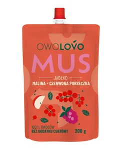 Owolovo Mus owocowy Trio Jabłko - Malina - Czerwona porzeczka 200 g - żywność - Syropy i koncentraty owocowe - miniaturka - grafika 1