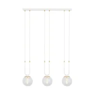 Lampy sufitowe - Emibig Glam lampa wisząca 3-punktowa biała/transparentna 1116/3 - miniaturka - grafika 1