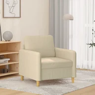 Fotele - vidaXL Fotel, kremowy, 60 cm, obity tkaniną - miniaturka - grafika 1