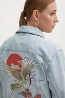 Kurtki damskie - Superdry kurtka jeansowa damska kolor niebieski przejściowa - miniaturka - grafika 1