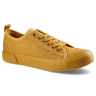 Moda i Uroda OUTLET - Musztardowe Trampki Cross Jeans Damskie Modne Buty - miniaturka - grafika 1