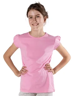 Koszulka dziewczęca t-shirt bawełniany różowy 110-116 YOCLUB - Koszulki dla dziewczynek - miniaturka - grafika 1