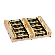 Skarpetki dla dzieci - Relaxdays Zewnętrzny skrobak do butów, antypoślizgowe dno, mocne włosie, wycieraczka na zewnątrz, drewniane listwy, naturalny - miniaturka - grafika 1