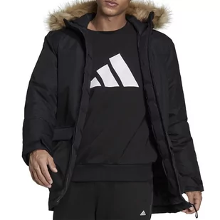 Kurtka adidas Utilitas Hooded Parka GT1699 - czarna - Adidas - Kurtki i kamizelki sportowe męskie - miniaturka - grafika 1