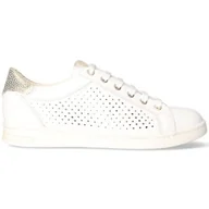 Półbuty damskie - Białe, skórzane sneakersy damskie Geox Jaysen - miniaturka - grafika 1