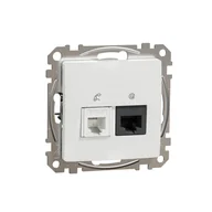 Gniazdka elektryczne - Schneider Gniazdo internetowo-telefoniczne (RJ45 kat.5e UTP + RJ11) SEDNA Design & Elements biały - miniaturka - grafika 1