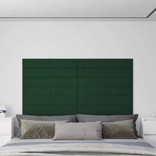 Panele ścienne, 12 szt, ciemnozielone, 90x15 cm tkanina 1,62 m² - Panele ścienne i boazeria - miniaturka - grafika 1