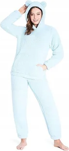 Piżama damska dwuczęściowa polarowa Długi rękaw Dres polarowy z kapturem - Piżamy damskie - miniaturka - grafika 1