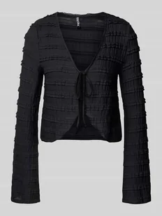 Kardigan o kroju regular fit z detalami z koronki model ‘ANINE’ - Swetry damskie - miniaturka - grafika 1