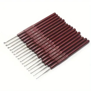 16 sztuk metalowe plastikowe szydełko szydełko uchwyt szydełko haki uchwyt zestaw igieł do robienia na drutach 0.5mm-2.5mm przędza sweter igły - Inne - miniaturka - grafika 1