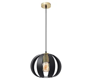 Żyrandol na lince NEWTON 1xE27/60W/230V czarny/złoty - Lampy sufitowe - miniaturka - grafika 1