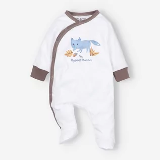 Pajacyki dla niemowląt - Pajac niemowlęcy SKARBY JESIENI z bawełny organicznej dla chłopca -68 - grafika 1