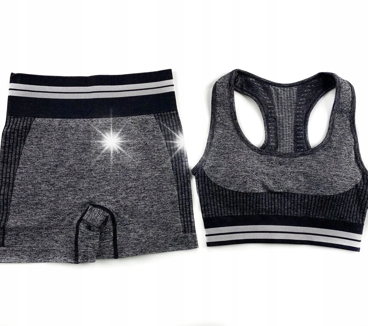 Strój sportowy komplet top szorty fitness joga dwuczęściowy na siłownię xs