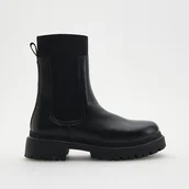 Botki damskie - Reserved - Skórzane botki - Czarny - miniaturka - grafika 1