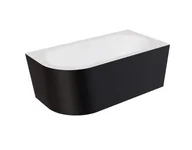 Wanny - Wanna narożna prawa Besco Avita A-line 170x75 cm czarny mat syfon klik-klak biały z przelewem slim WAA-17AMPBS - miniaturka - grafika 1