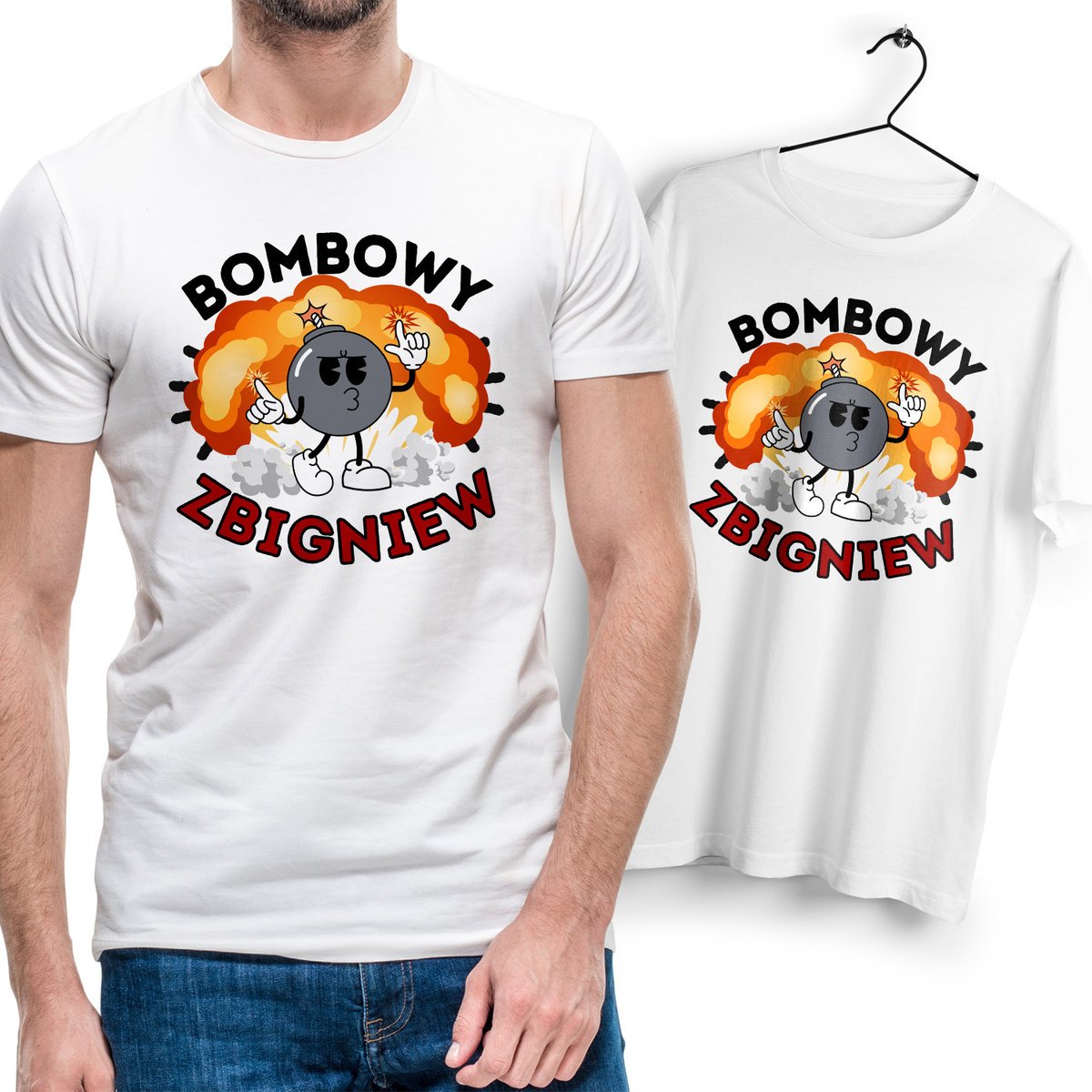 Koszulka Męska Biała Dla Zbigniewa T-Shirt Podkoszulek Nadruk Na Prezent