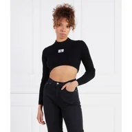 Swetry damskie - CALVIN KLEIN JEANS Sweter | Cropped Fit - miniaturka - grafika 1