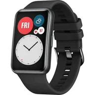 Akcesoria do smartwatchy - Fixed Silikonowy pasek Silicone Strap do Huawei Watch Fit, czarny - miniaturka - grafika 1