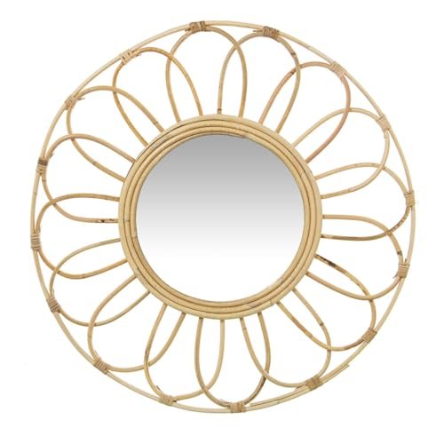 Alexandra House Living Lustro ścienne z naturalnego włókna 2 x 54 x 54 cm okrągłe