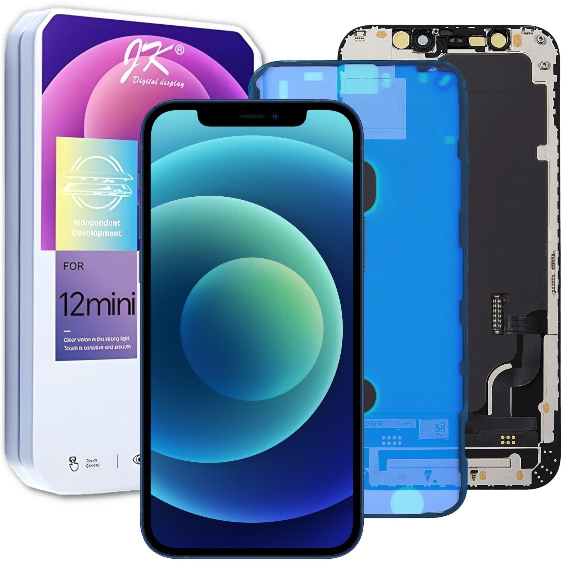 Wyświetlacz do iPhone 12 Mini LCD Ekran Ramka + Uszczelka Incell wersja JK