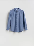 Koszule męskie - Reserved - Bawełniana koszula regular fit - granatowy - miniaturka - grafika 1