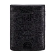 Portfele - Męski portfel skórzany z klipsem czarny - miniaturka - grafika 1