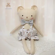 Maskotki i pluszaki - Miś Antoś przytulanka w spodenkach białych w leśne wzorki, handmade - miniaturka - grafika 1