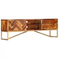 Szafki RTV - vidaXL Szafka pod TV, 140x30x45 cm, lite drewno sheesham - miniaturka - grafika 1