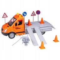 Zabawki zdalnie sterowane - AUTO LAWETA ŚWIATŁO DŹWIĘK ZNAKI TACZKI NAPĘD 1:16 - miniaturka - grafika 1