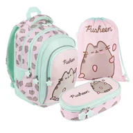 Plecaki szkolne i tornistry - PLECAK+PIÓRNIK+WOREK ZESTAW PUSHEEN PINK ST. MAJEWSKI - miniaturka - grafika 1