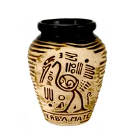 Inne naczynia kuchenne - Matero Ceramiczne do Yerba Mate AZTEK brązowe 300ml - miniaturka - grafika 1