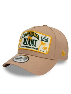 New Era Czapka z daszkiem Miami License Plate 9FORTY A-Frame 60595462 Beżowy - Czapki męskie - miniaturka - grafika 1
