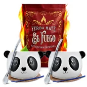 Yerba Mate - Zestaw STARTOWY DLA DWOJGA Yerba Mate El Fuego Energia tykwa bombilla 500g 0,5kg - miniaturka - grafika 1