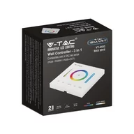 Taśmy LED - Kontroler Sterownik Pilot Panel Ścienny Szklany 3w1 V-TAC RGB+CCT 1-strefa VT-2433 - miniaturka - grafika 1