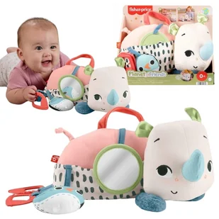 Fisher-Price Planet Friends Nosorożec Aktywizujący Grzechotka Zabawka Sensoryczna 0+ - Zabawki sensoryczne - miniaturka - grafika 1